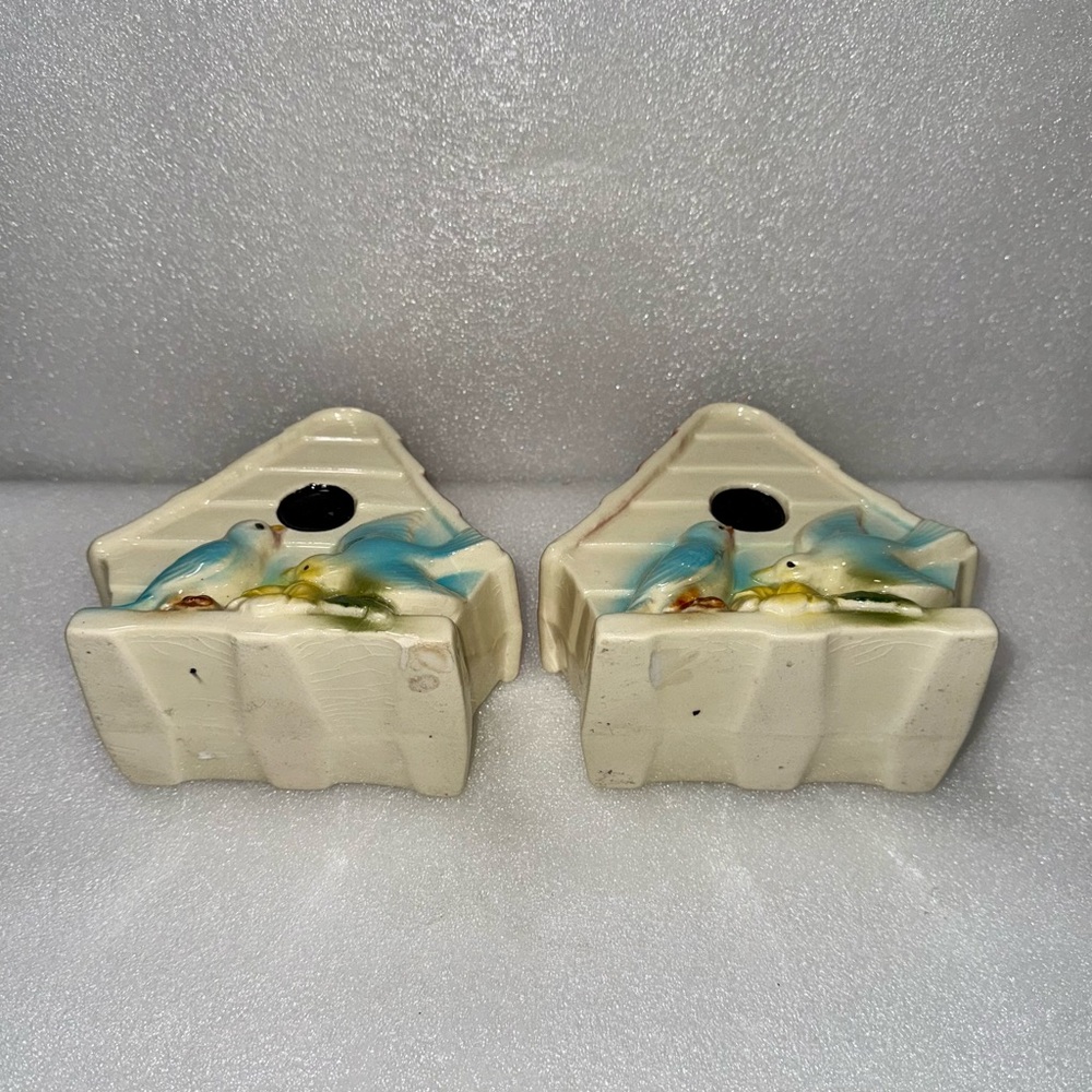 Vintage Shawnee Bluebird Wall Pocket Planters - Picture 7 of 7
